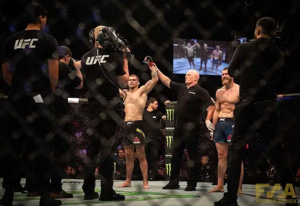 Jake Matthews defeats Emil Meek at UFC Auckland (Photo: Chad Wood)