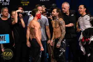UFC 284 Ceremonial Weigh-Ins - Shane Young vs. Blake Bilder (Photo: Callum Cooper for Fight News Australia)