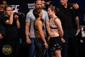 UFC 284 Ceremonial Weigh-Ins - Loma Lookboonmee vs Elise Reed (Photo: Callum Cooper for Fight News Australia)