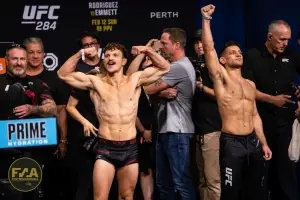 UFC 284 Ceremonial Weigh-Ins - Jack Jenkins vs. Don Shainis (Photo: Callum Cooper for Fight News Australia)