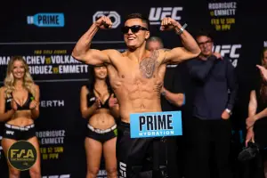 UFC 284 Ceremonial Weigh-Ins - Francisco Prado (Photo: Callum Cooper for Fight News Australia)