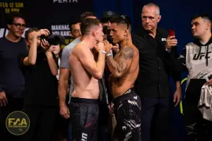 UFC 284 Ceremonial Weigh-Ins - Jamie Mullarkey vs. Francisco Prado (Photo: Callum Cooper for Fight News Australia)
