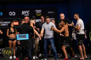 UFC 284 Ceremonial Weigh-Ins - Shannon Ross vs. Kleydson Rodrigues (Photo: Callum Cooper for Fight News Australia)