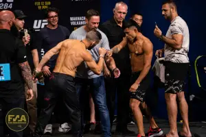 UFC 284 Ceremonial Weigh-Ins - Shannon Ross vs. Kleydson Rodrigues (Photo: Callum Cooper for Fight News Australia)