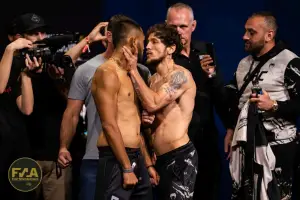 UFC 284 Ceremonial Weigh-Ins - Joshua Culibao vs. Melsik Baghdasaryan (Photo: Callum Cooper for Fight News Australia)