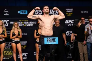 UFC 284 Ceremonial Weigh-Ins - Modestas Bukauskas (Photo: Callum Cooper for Fight News Australia)