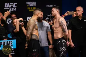 UFC 284 Ceremonial Weigh-Ins - Tyson Pedro vs. Modestas Bukauskas (Photo: Callum Cooper for Fight News Australia)
