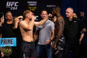 UFC 284 Ceremonial Weigh-Ins - Jack Della Maddalena vs. Randy Brown (Photo: Callum Cooper for Fight News Australia)