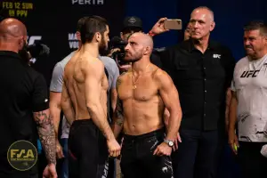 UFC 284 Ceremonial Weigh-Ins - Islam Makhachev vs. Alexander Volkanovski (Photo: Callum Cooper for Fight News Australia)