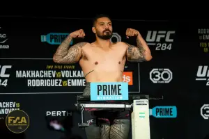 UFC 284 Official Weigh In - Justin Tafa (Photo: Callum Cooper / Fight News Australia)