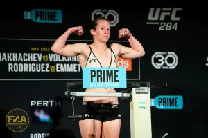 UFC 284 Official Weigh In - Elise Reed (Photo: Callum Cooper / Fight News Australia)