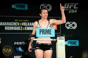 UFC 284 Official Weigh In - Elise Reed (Photo: Callum Cooper / Fight News Australia)