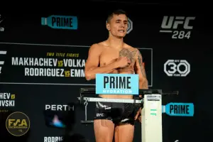 UFC 284 Official Weigh In - Francisco Prado (Photo: Callum Cooper / Fight News Australia)