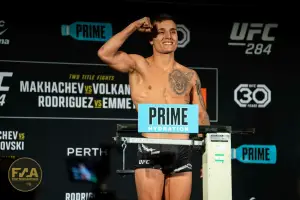 UFC 284 Official Weigh In - Francisco Prado (Photo: Callum Cooper / Fight News Australia)