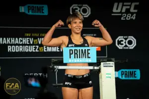 UFC 284 Official Weigh In - Loma Lookboonmee (Photo: Callum Cooper / Fight News Australia)