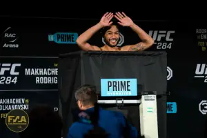 UFC 284 Official Weigh In - Joshua Culibao (Photo: Callum Cooper / Fight News Australia)