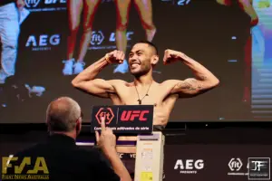 Joshua Culibao weighs in for UFC 275 bout