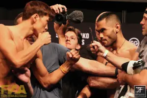 Seung Woo Choi vs. Joshua Culibao at UFC 275 weigh-in