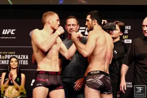 Jack Della Maddalena vs. Ramazan Emeev weigh-in for UFC 275