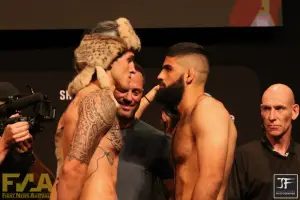 Brendan Allen vs Jacob Malkoun weigh in for UFC 275